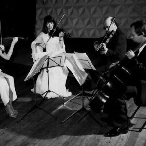 Quarteto de Cordas da Cidade de SP. Da esquerda para direita: Maria Vischnia, Ariane Pfizter, George Kiszely e Zigmunt Kubala