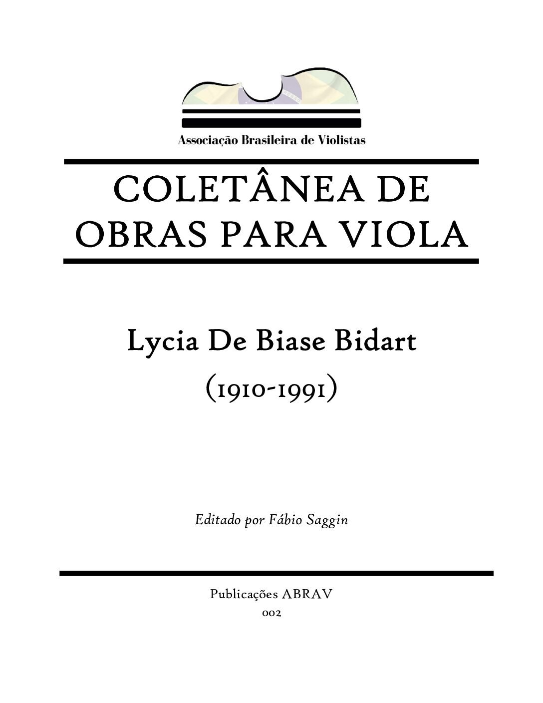 002 Lycia de Biase Bidart - Coletanea de Obras para viola